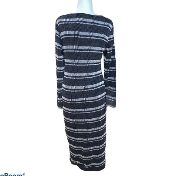 led Gray Striped Ribbed Maxi Maternity Dress NWT - Picture 2 of 6